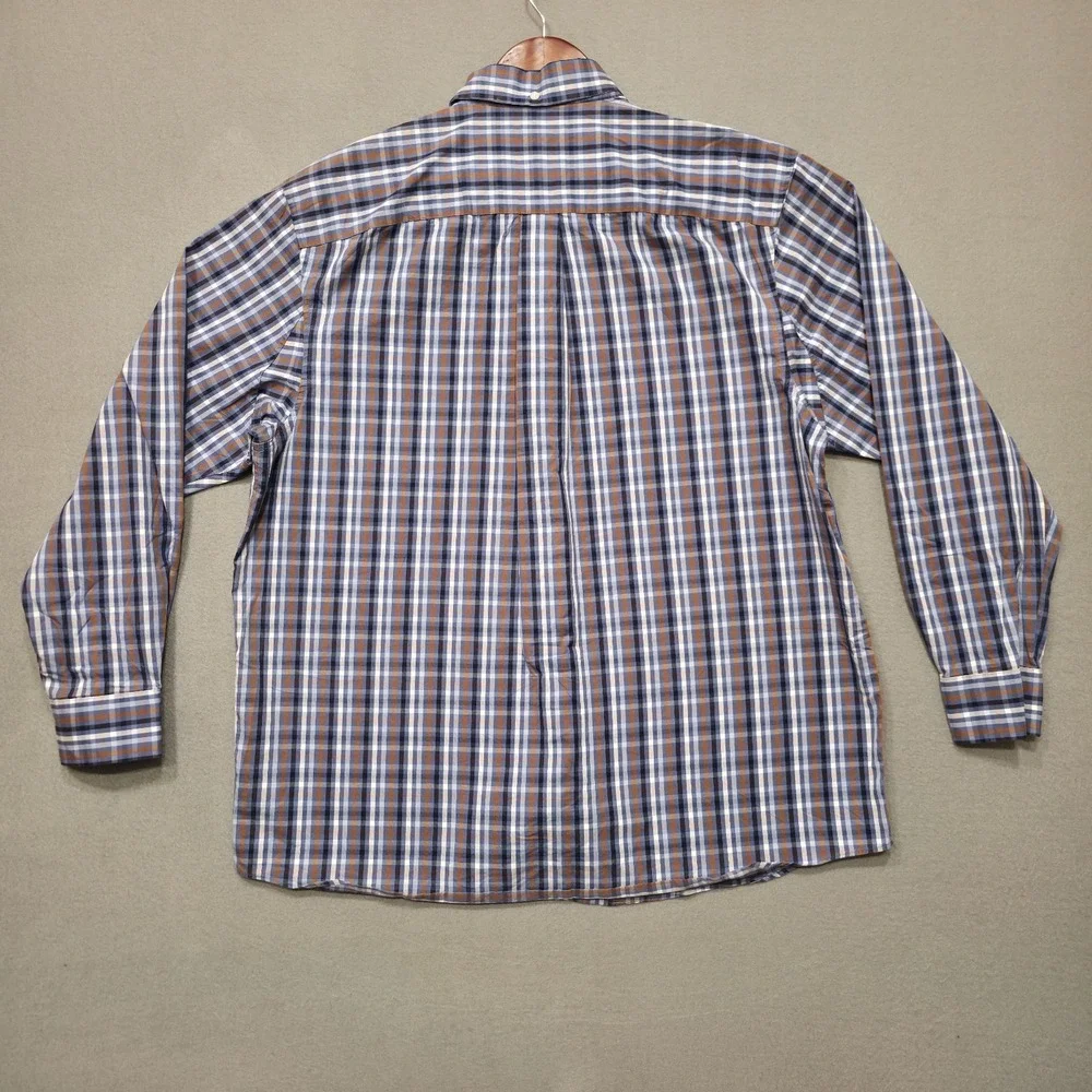 Duluth Trading Wrinkle Fighter Men's Plaid‎ Long Sleeve Button Up Shirt Size L